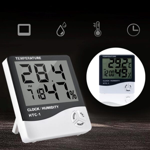 DIGITAL TERMOMETRO HIGROMETRO MEDIDOR DE HUMEDAD – RELOJ DE TEMPERATURA DE SALA INDOOR